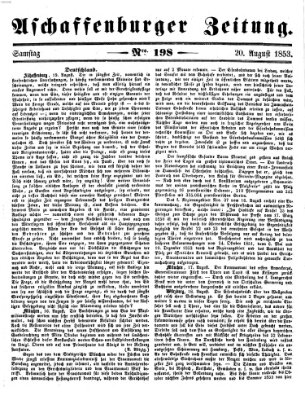 Aschaffenburger Zeitung Samstag 20. August 1853