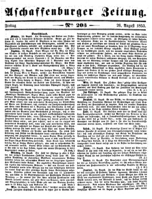 Aschaffenburger Zeitung Freitag 26. August 1853