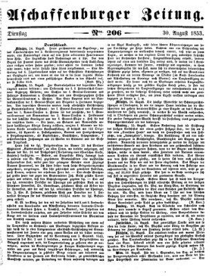 Aschaffenburger Zeitung Dienstag 30. August 1853