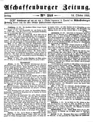 Aschaffenburger Zeitung Freitag 14. Oktober 1853