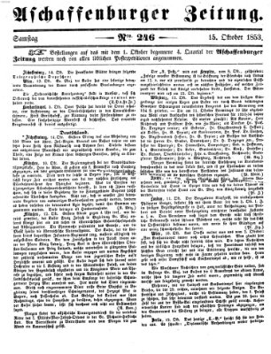 Aschaffenburger Zeitung Samstag 15. Oktober 1853