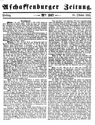 Aschaffenburger Zeitung Freitag 28. Oktober 1853