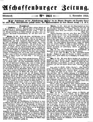 Aschaffenburger Zeitung Mittwoch 2. November 1853