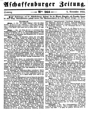 Aschaffenburger Zeitung Sonntag 6. November 1853