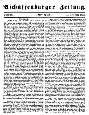 Aschaffenburger Zeitung Donnerstag 10. November 1853