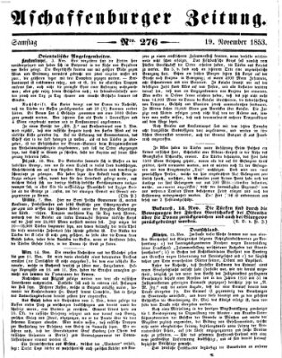 Aschaffenburger Zeitung Samstag 19. November 1853