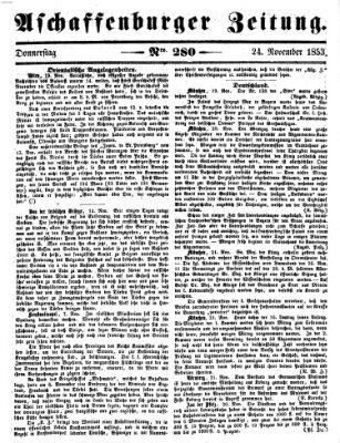 Aschaffenburger Zeitung Donnerstag 24. November 1853