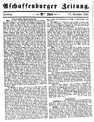 Aschaffenburger Zeitung Sonntag 27. November 1853