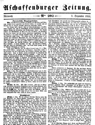 Aschaffenburger Zeitung Mittwoch 7. Dezember 1853