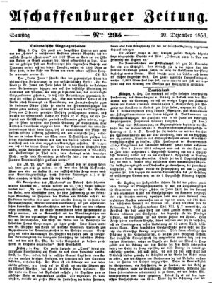 Aschaffenburger Zeitung Samstag 10. Dezember 1853