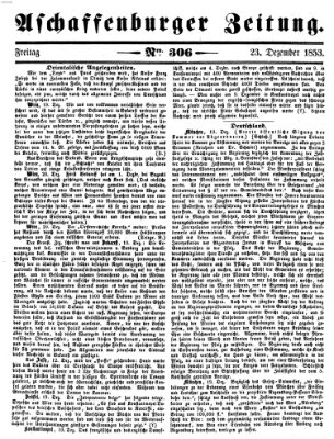 Aschaffenburger Zeitung Freitag 23. Dezember 1853