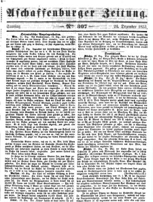 Aschaffenburger Zeitung Samstag 24. Dezember 1853