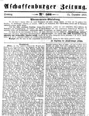 Aschaffenburger Zeitung Sonntag 25. Dezember 1853