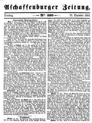 Aschaffenburger Zeitung Dienstag 27. Dezember 1853