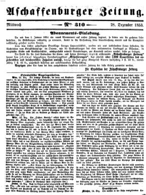 Aschaffenburger Zeitung Mittwoch 28. Dezember 1853