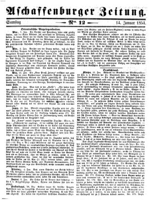 Aschaffenburger Zeitung Samstag 14. Januar 1854