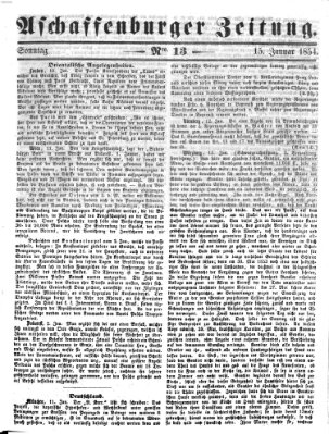 Aschaffenburger Zeitung Sonntag 15. Januar 1854