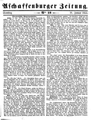 Aschaffenburger Zeitung Samstag 21. Januar 1854