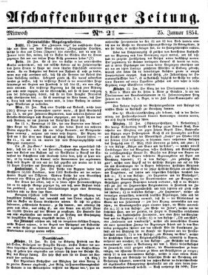 Aschaffenburger Zeitung Mittwoch 25. Januar 1854