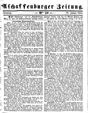 Aschaffenburger Zeitung Sonntag 29. Januar 1854