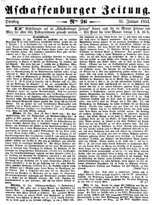 Aschaffenburger Zeitung Dienstag 31. Januar 1854