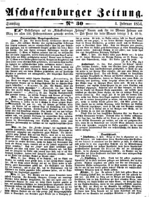 Aschaffenburger Zeitung Samstag 4. Februar 1854