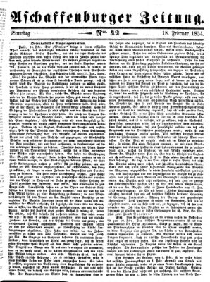 Aschaffenburger Zeitung Samstag 18. Februar 1854