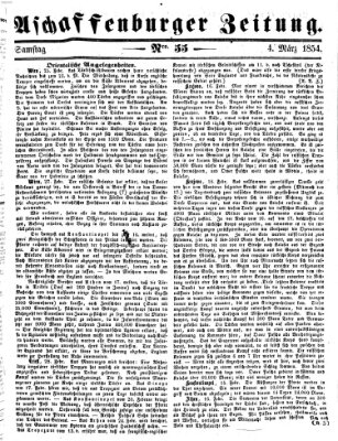 Aschaffenburger Zeitung Samstag 4. März 1854