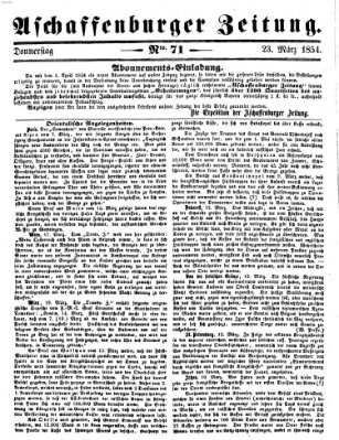 Aschaffenburger Zeitung Donnerstag 23. März 1854