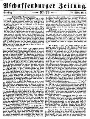 Aschaffenburger Zeitung Samstag 25. März 1854