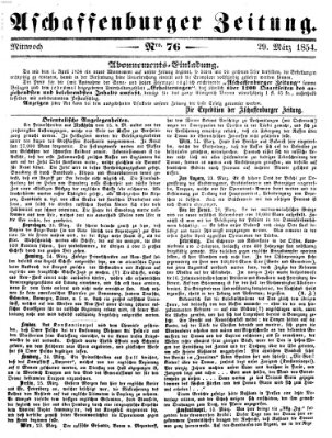 Aschaffenburger Zeitung Mittwoch 29. März 1854