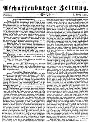 Aschaffenburger Zeitung Samstag 1. April 1854