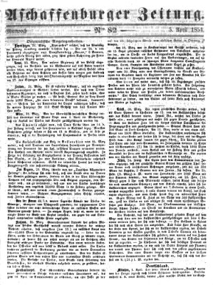 Aschaffenburger Zeitung Mittwoch 5. April 1854