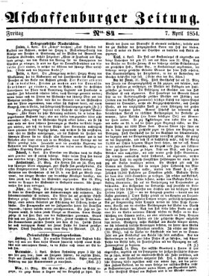 Aschaffenburger Zeitung Freitag 7. April 1854