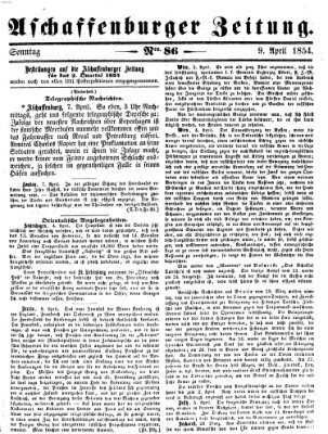 Aschaffenburger Zeitung Sonntag 9. April 1854