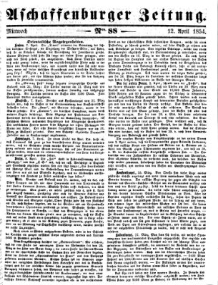 Aschaffenburger Zeitung Mittwoch 12. April 1854