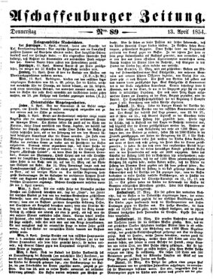 Aschaffenburger Zeitung Donnerstag 13. April 1854