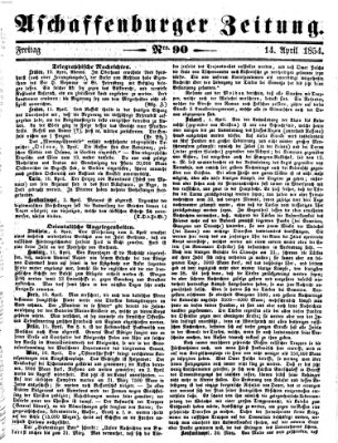 Aschaffenburger Zeitung Freitag 14. April 1854