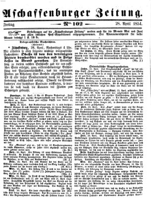 Aschaffenburger Zeitung Freitag 28. April 1854