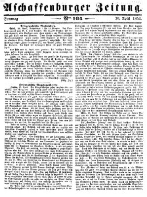 Aschaffenburger Zeitung Sonntag 30. April 1854
