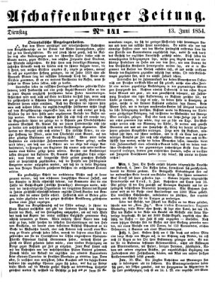 Aschaffenburger Zeitung Dienstag 13. Juni 1854