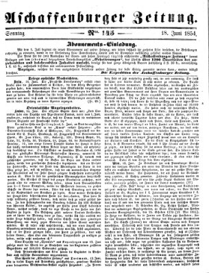 Aschaffenburger Zeitung Sonntag 18. Juni 1854