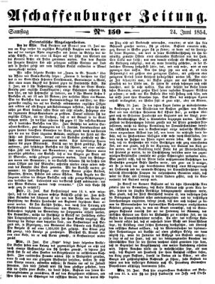 Aschaffenburger Zeitung Samstag 24. Juni 1854