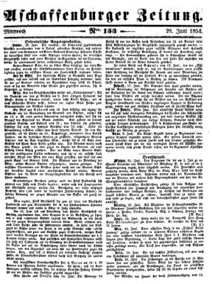 Aschaffenburger Zeitung Mittwoch 28. Juni 1854