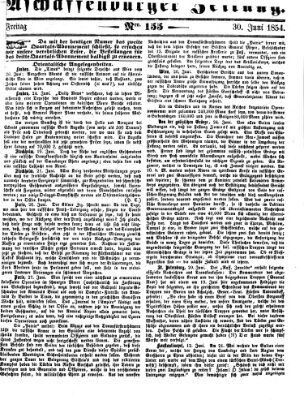 Aschaffenburger Zeitung Freitag 30. Juni 1854