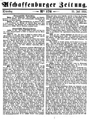 Aschaffenburger Zeitung Dienstag 25. Juli 1854