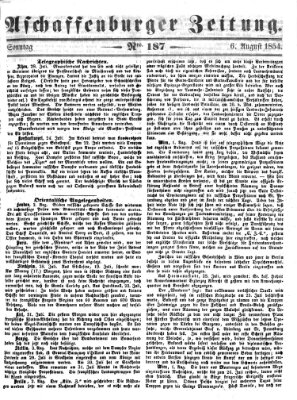 Aschaffenburger Zeitung Sonntag 6. August 1854