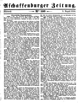 Aschaffenburger Zeitung Mittwoch 9. August 1854