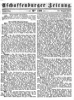 Aschaffenburger Zeitung Donnerstag 10. August 1854