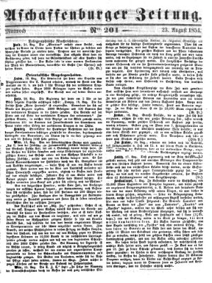 Aschaffenburger Zeitung Mittwoch 23. August 1854